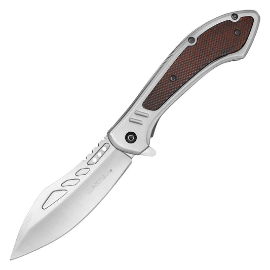 Wartech - 8.5" Silver Textured | Folding Pocket Knife