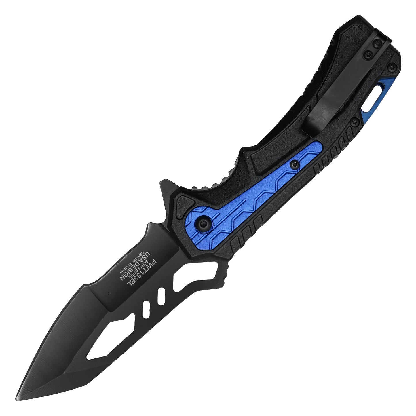 Wartech - 8.25" Tactical Blue | Spring Assisted Pocket Knife