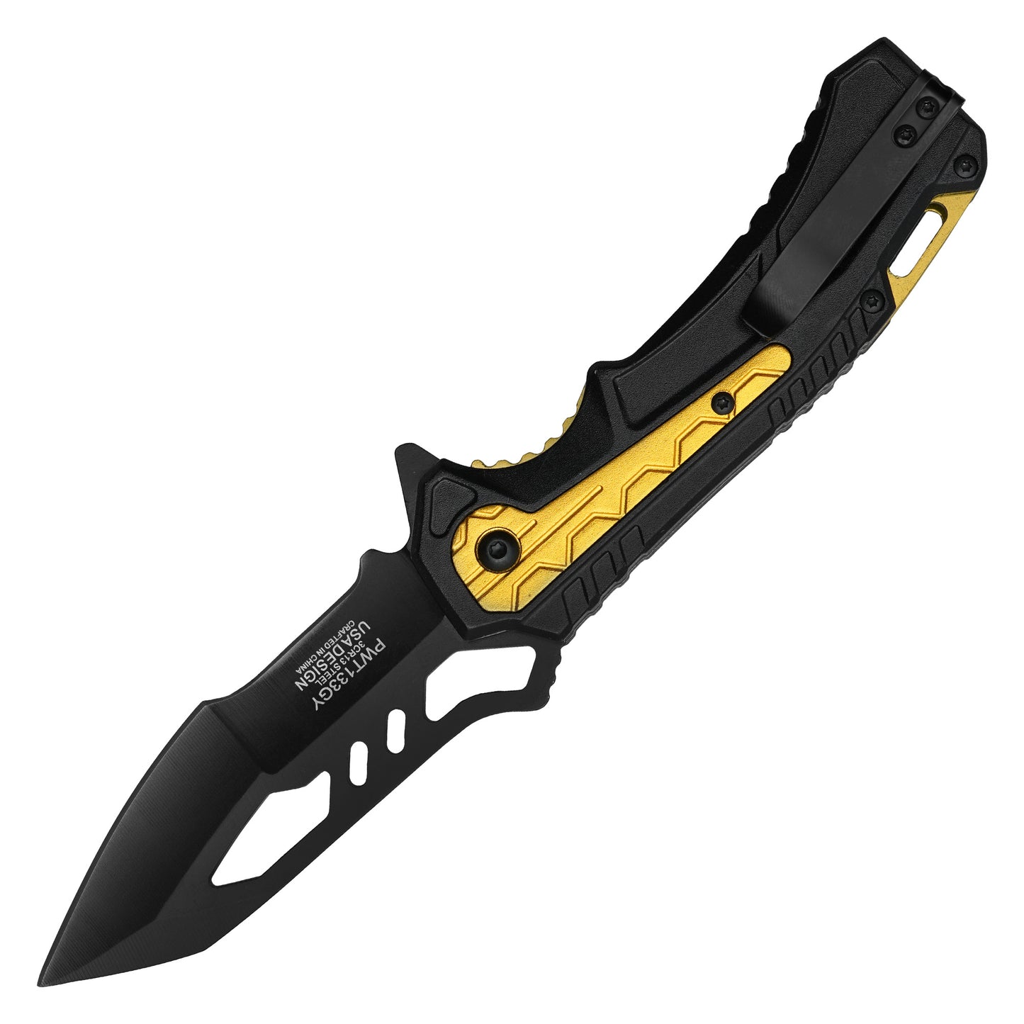 Wartech - 8.25" Tactical Yellow | Spring Assisted Pocket Knife