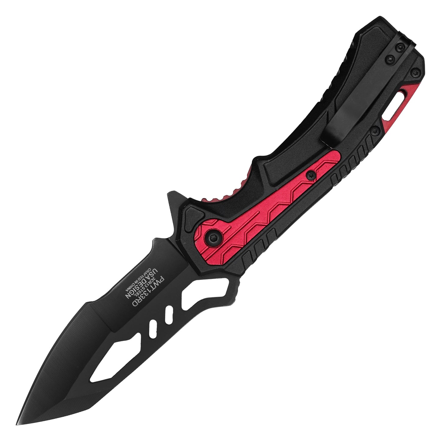 Wartech - 8.25" Tactical Red | Spring Assisted Pocket Knife