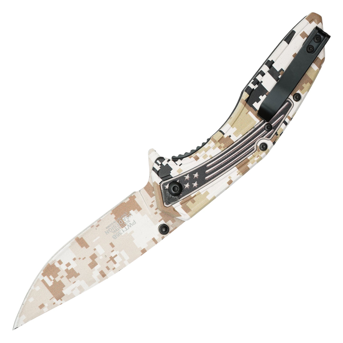 Wartech - 8.5" Digital Desert Camo | Spring Assisted Pocket Knife