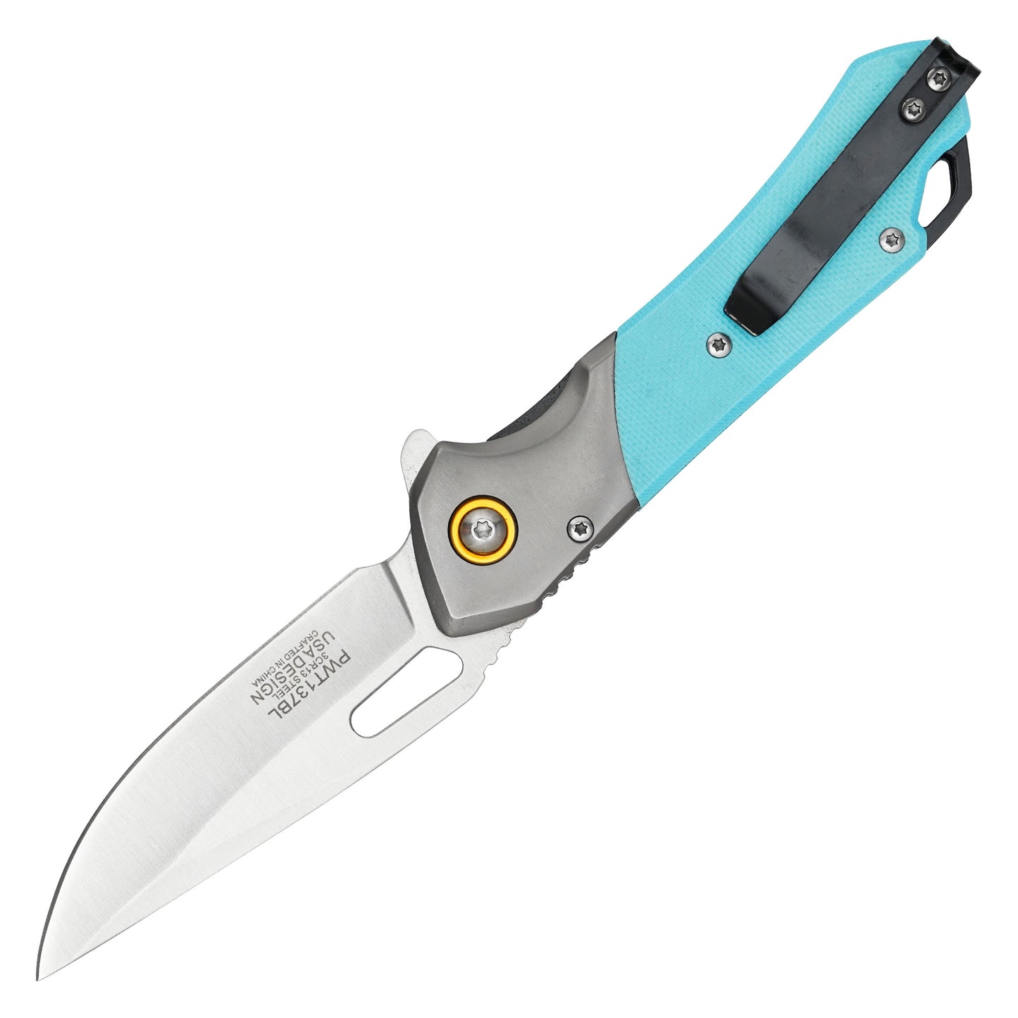 Wartech - 7.75" 2-Tone Light Blue | Spring Assisted Pocket Knife