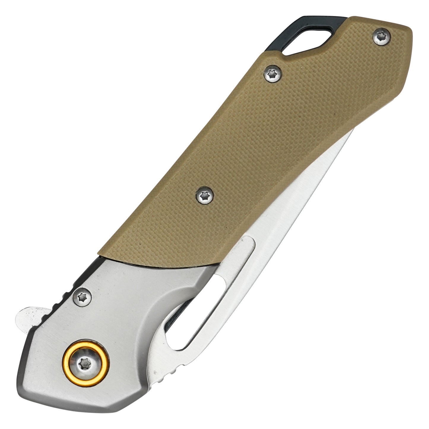 Wartech - 7.75" 2-Tone Desert Tan | Spring Assisted Pocket Knife