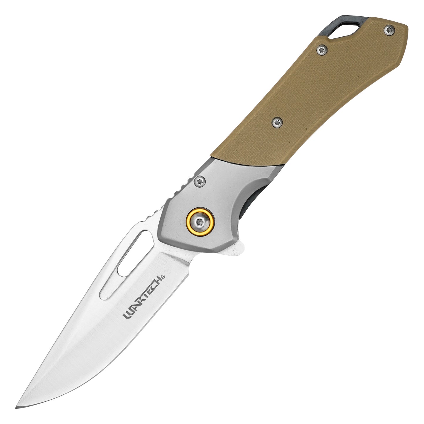Wartech - 7.75" 2-Tone Desert Tan | Spring Assisted Pocket Knife