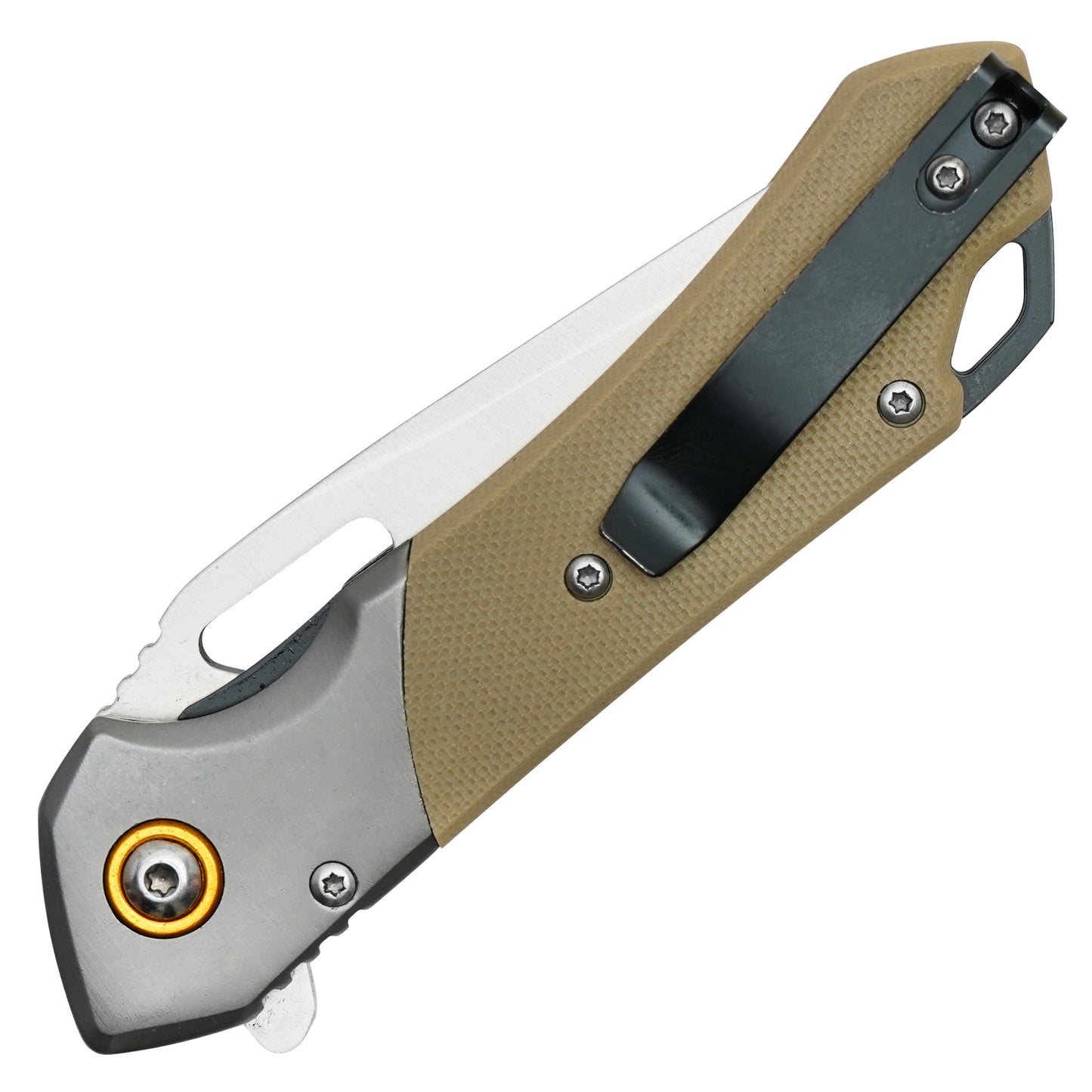 Wartech - 7.75" 2-Tone Desert Tan | Spring Assisted Pocket Knife