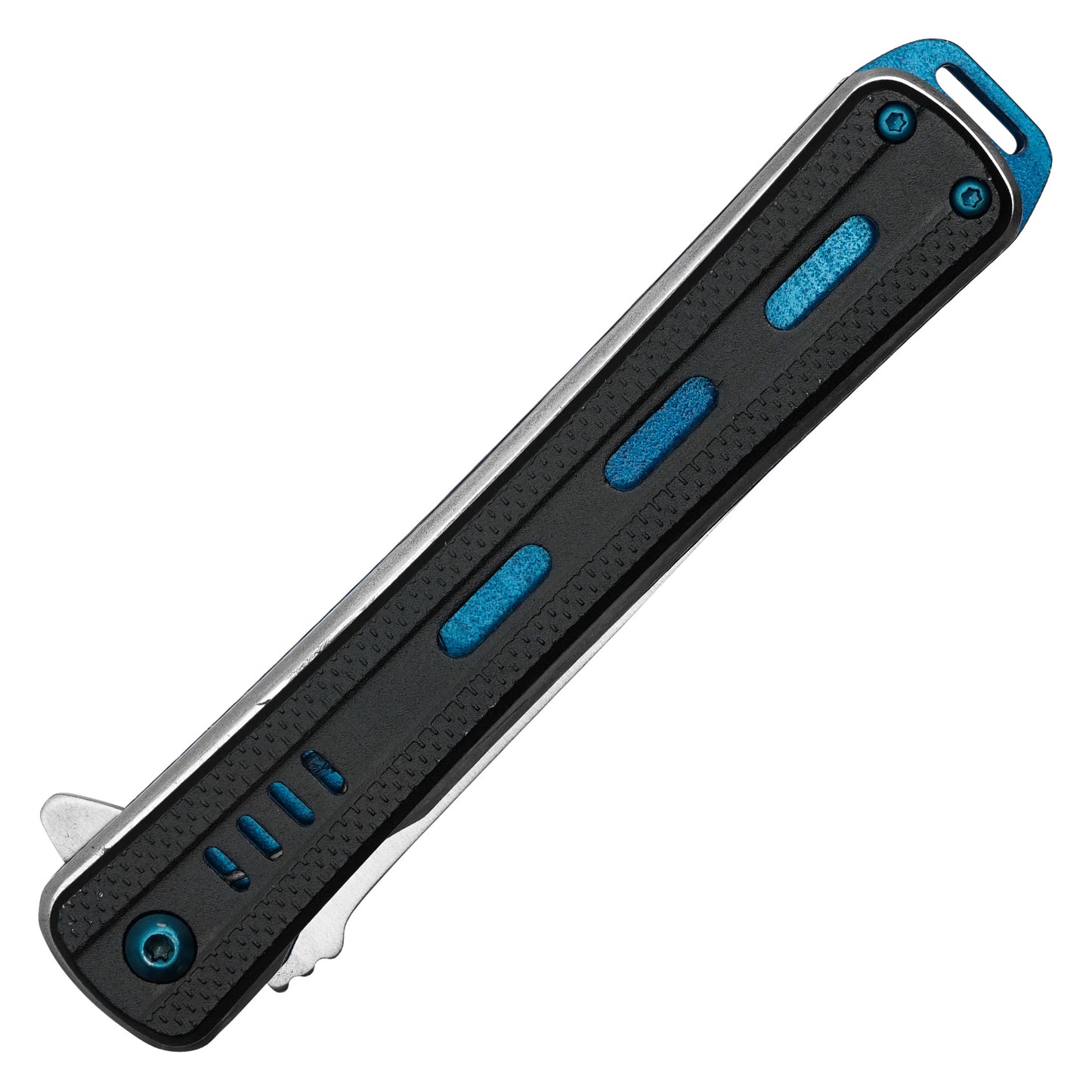 Wartech - 8.75" Slim Black & Blue | Spring Assisted Pocket Knife
