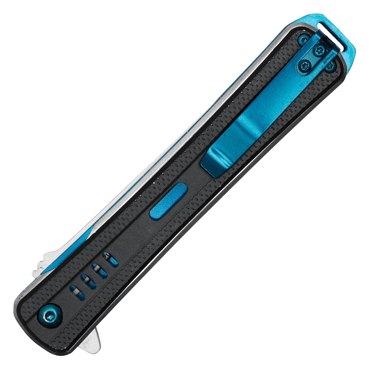 Wartech - 8.75" Slim Black & Blue | Spring Assisted Pocket Knife