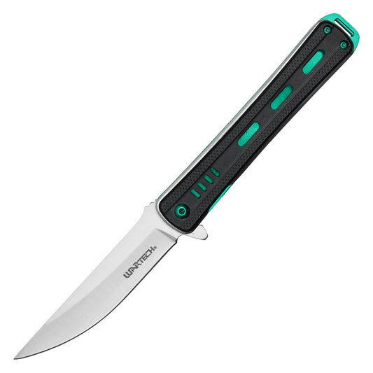 Wartech - 8.75" Slim Black & Green | Spring Assisted Pocket Knife
