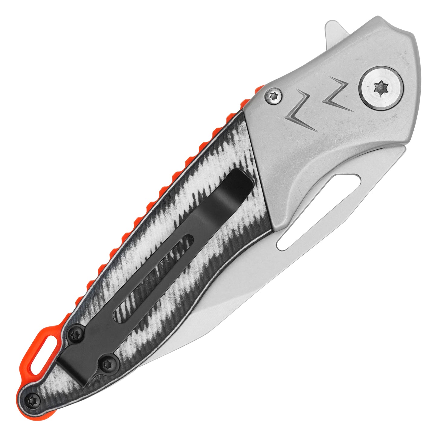 Wartech – 8.5" Black / White ABS | Spring Assisted Pocket Knife