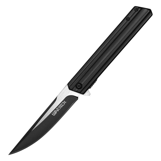 Wartech - 8.5" 2-Tone Black | Spring Assisted Pocket Knife