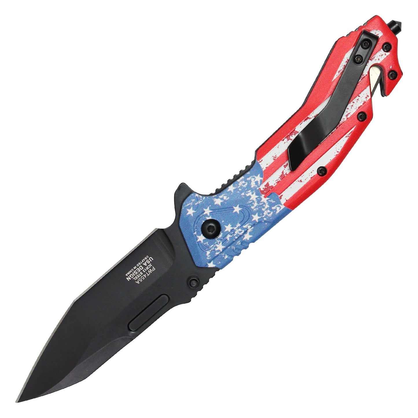 Wartech - 8.5" USA Flag | Spring Assisted Pocket Knife