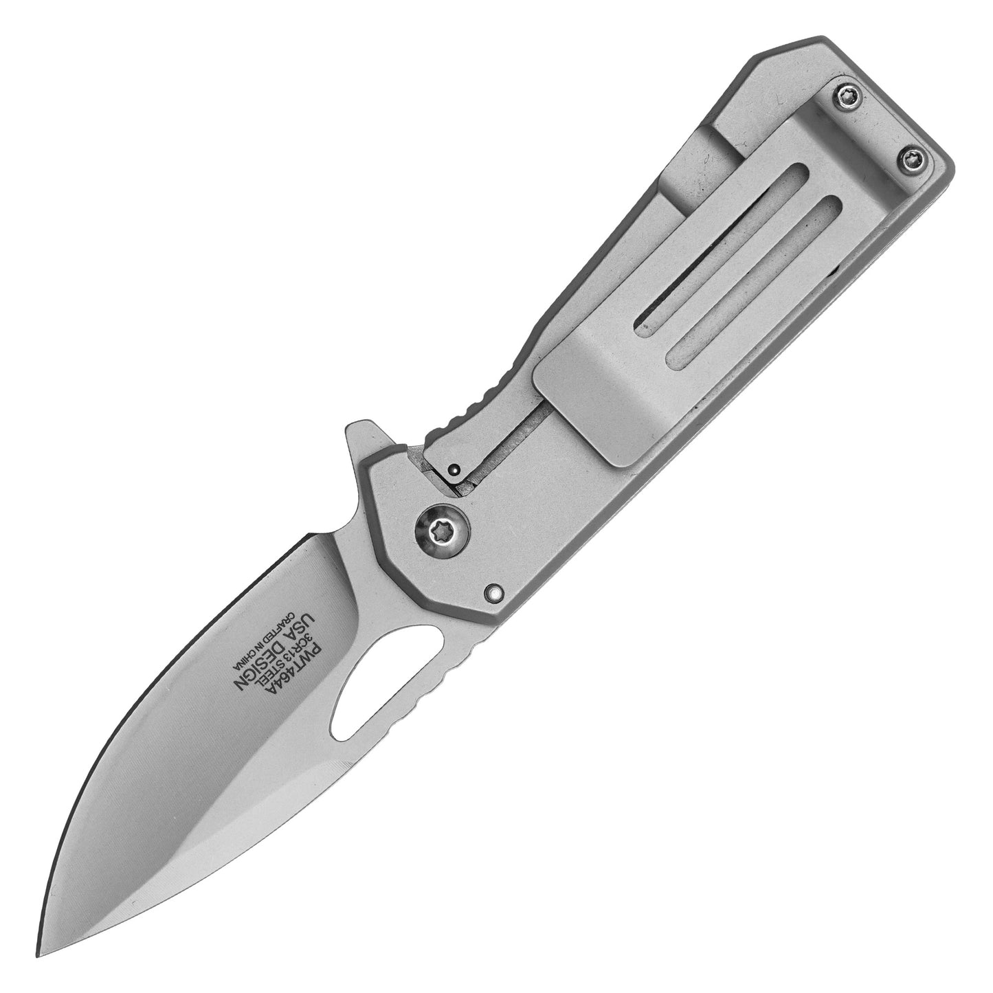 Wartech - 6.25" Silver USA Flag Knife | Spring Assisted Pocket Knife