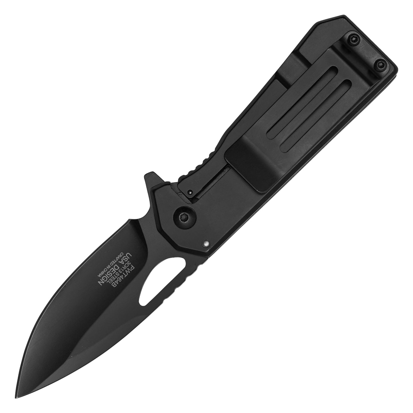 Wartech - 6.25" Black Bitcoin Knife | Spring Assisted Pocket Knife