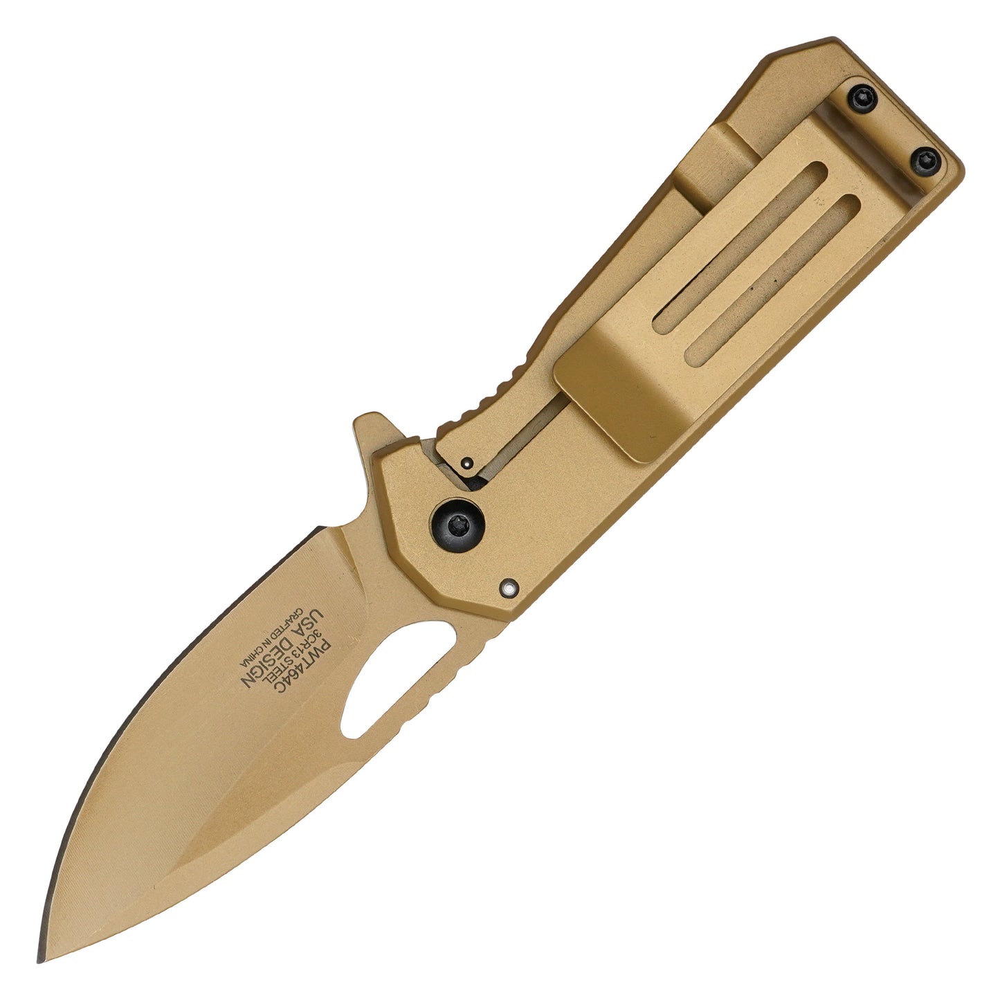 Wartech - 6.25" Gold Lucky 777 Knife | Spring Assisted Pocket Knife