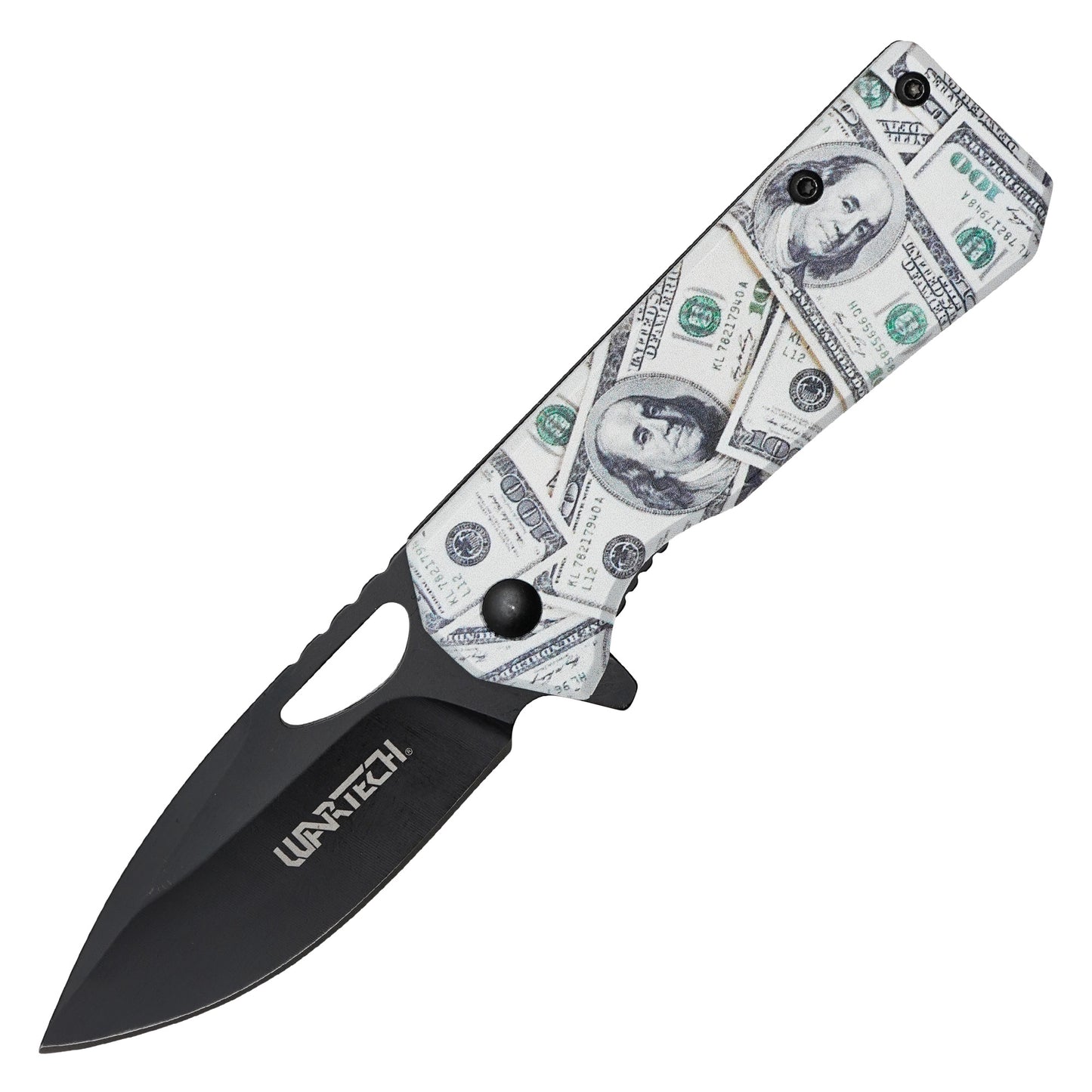 Wartech - 6.25" 100 Dollar Bill | Spring Assisted Pocket Knife