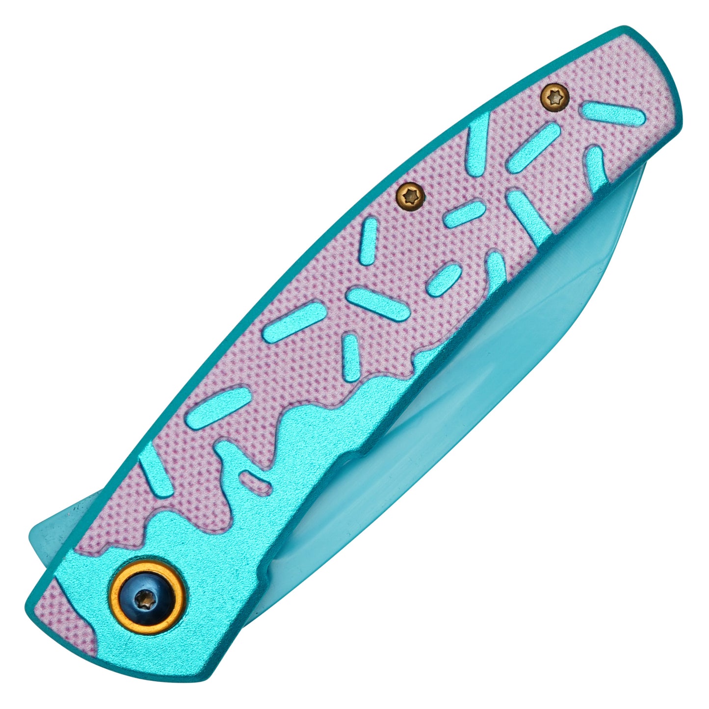 Wartech / Sweet Treats - 7.25" Blue Frosted Sprinkles | Spring Assisted Pocket Knife