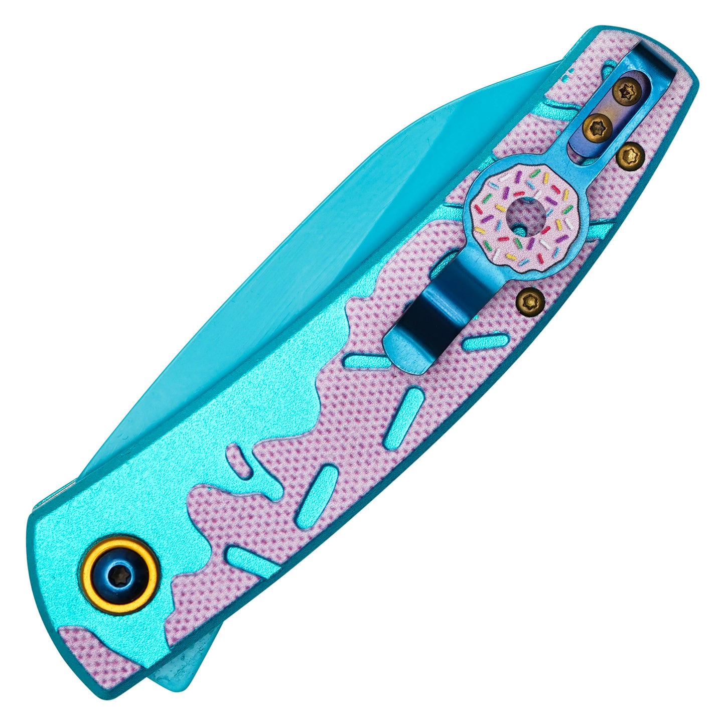 Wartech / Sweet Treats - 7.25" Blue Frosted Sprinkles | Spring Assisted Pocket Knife