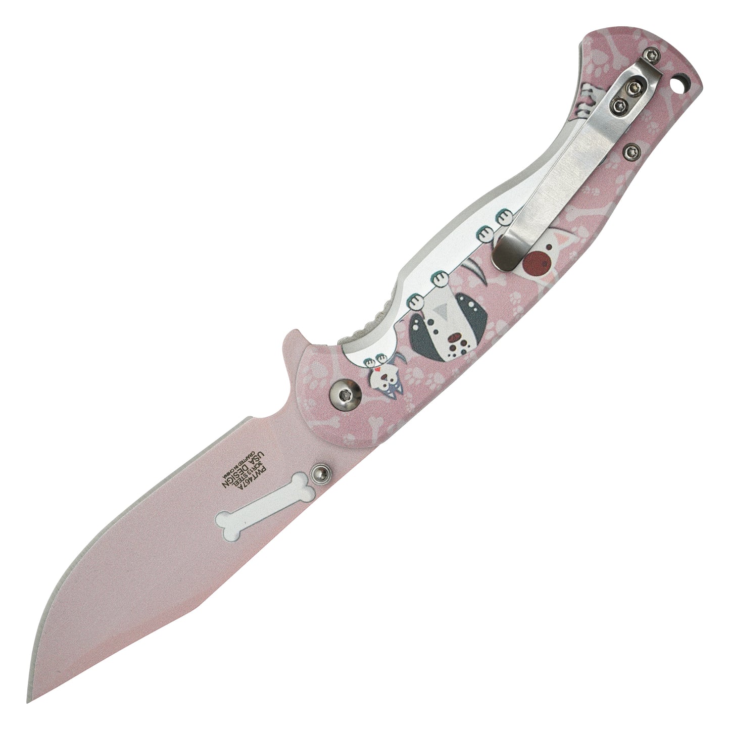 Wartech - 8” Pink Pets | Spring Assisted Pocket Knife