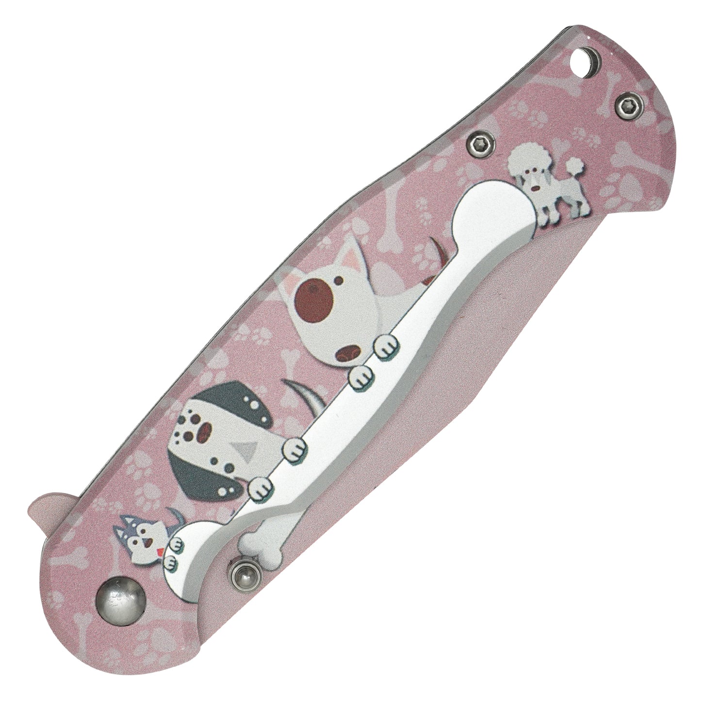 Wartech - 8” Pink Pets | Spring Assisted Pocket Knife
