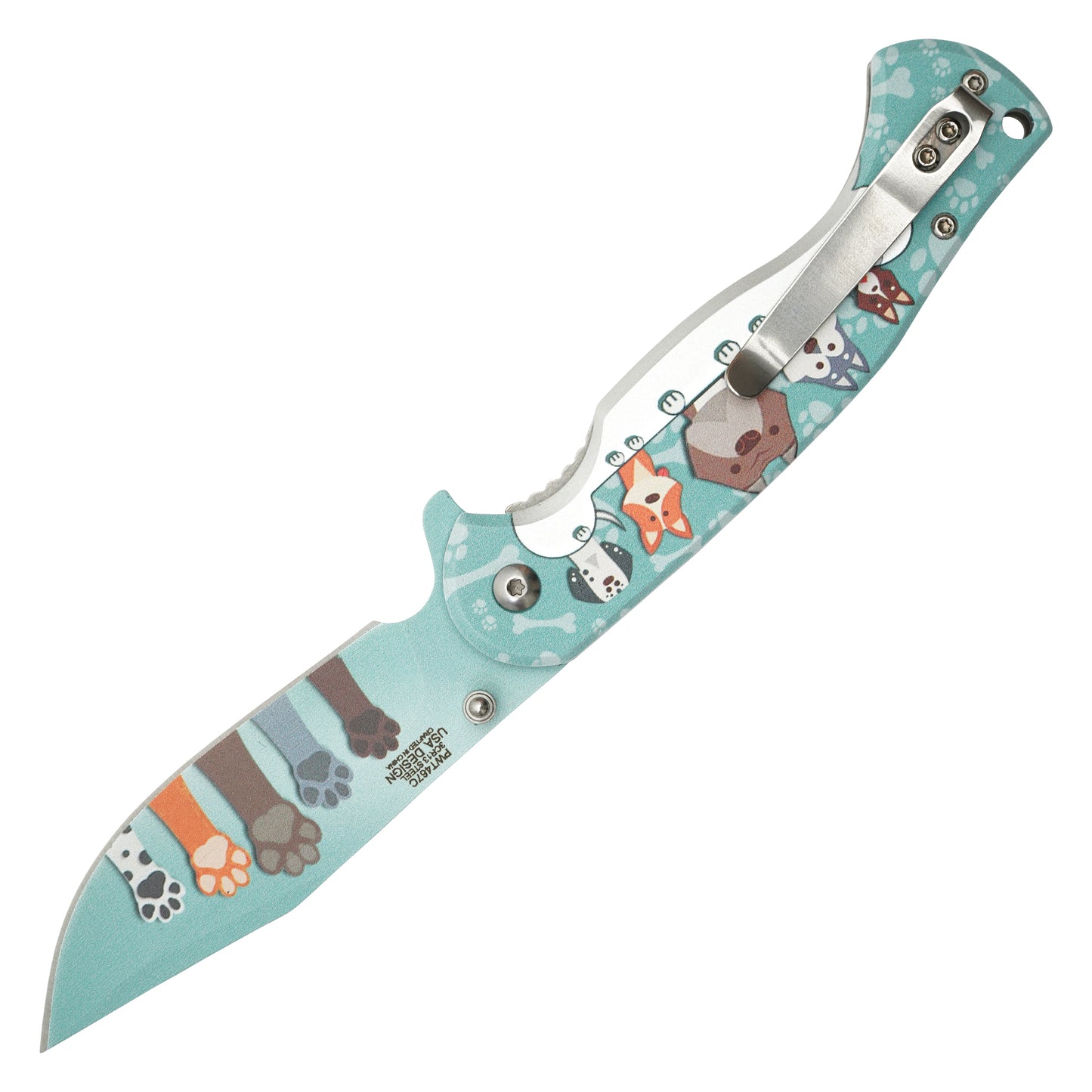 Wartech - 8” Blue Pets | Spring Assisted Pocket Knife