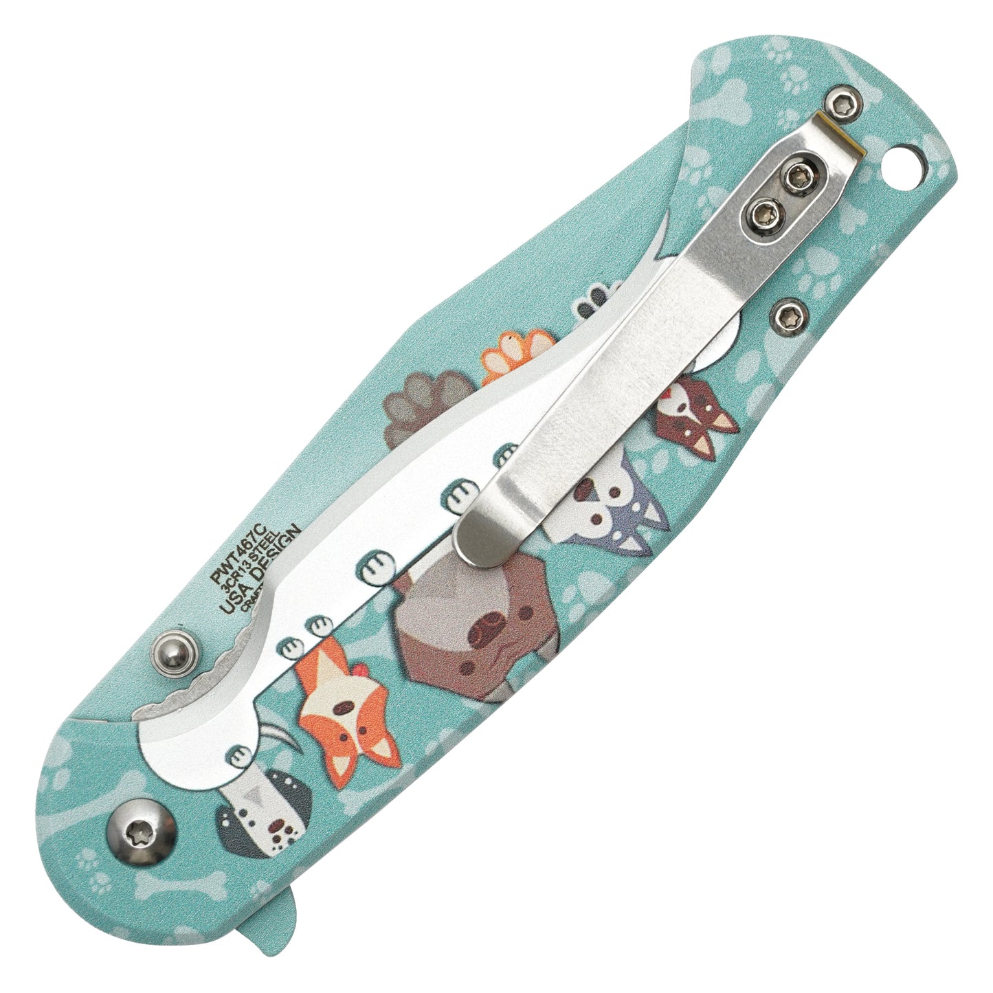 Wartech - 8” Blue Pets | Spring Assisted Pocket Knife