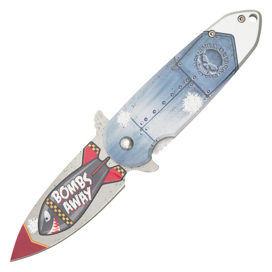 Wartech - 7.25” Blue Atomic Bomb | Spring Assisted Pocket Knife