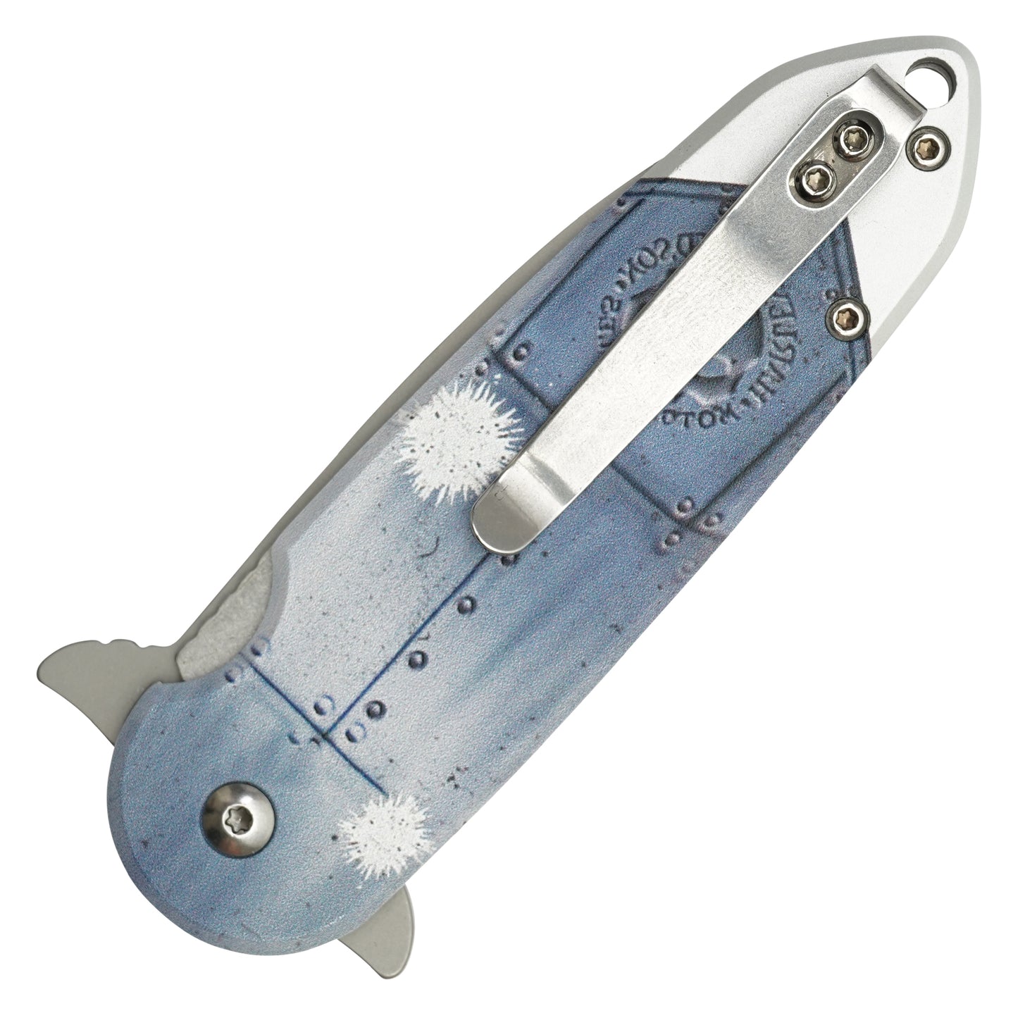 Wartech - 7.25” Blue Atomic Bomb | Spring Assisted Pocket Knife
