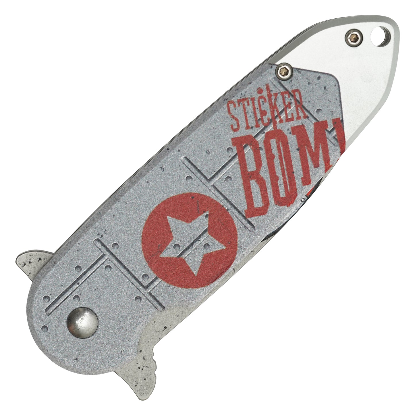 Wartech - Silver Atomic Bomb 7.25” | Spring Assisted Pocket Knife