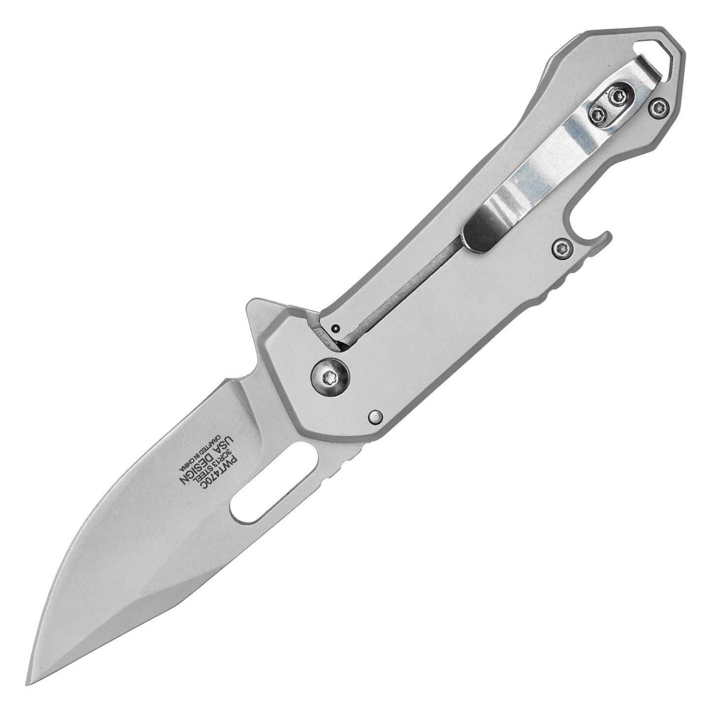 Wartech - 6.75” Gray Patriot | Spring Assisted Pocket Knife