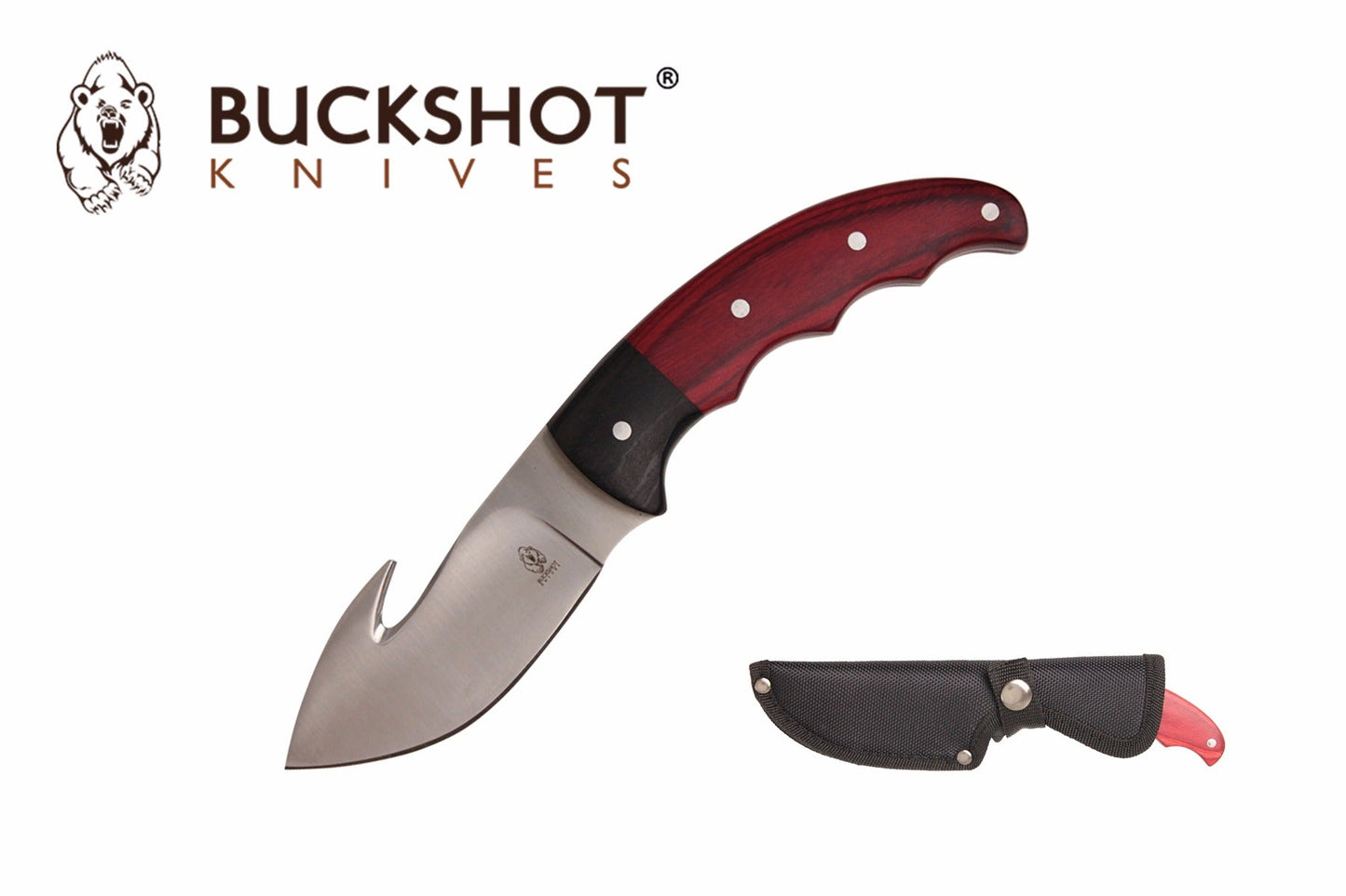 8.5-inch Stainless Blade Hunting Knife w Wood Handle