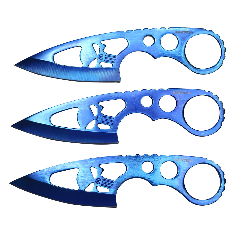 4.5-inch Black Blade Knife w Skull
