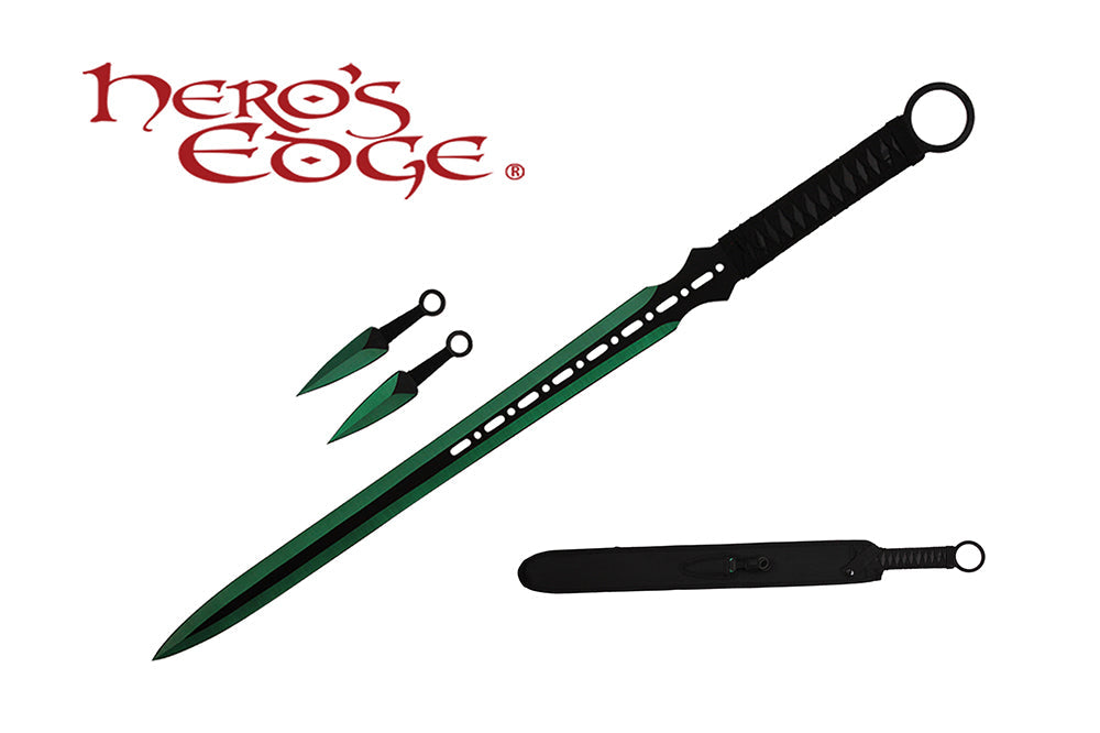 27-inch 7.5-inch 440 Stainless 2 Tone Blade Sword w Sheath