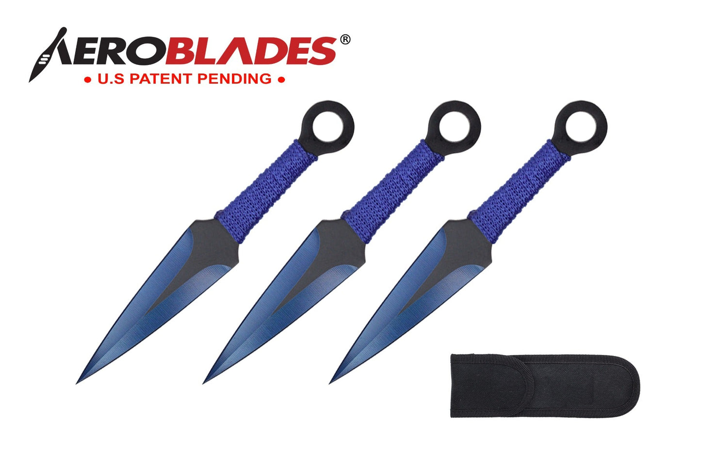 6.75-inch 3pc Set Blue Black Blade Thrower