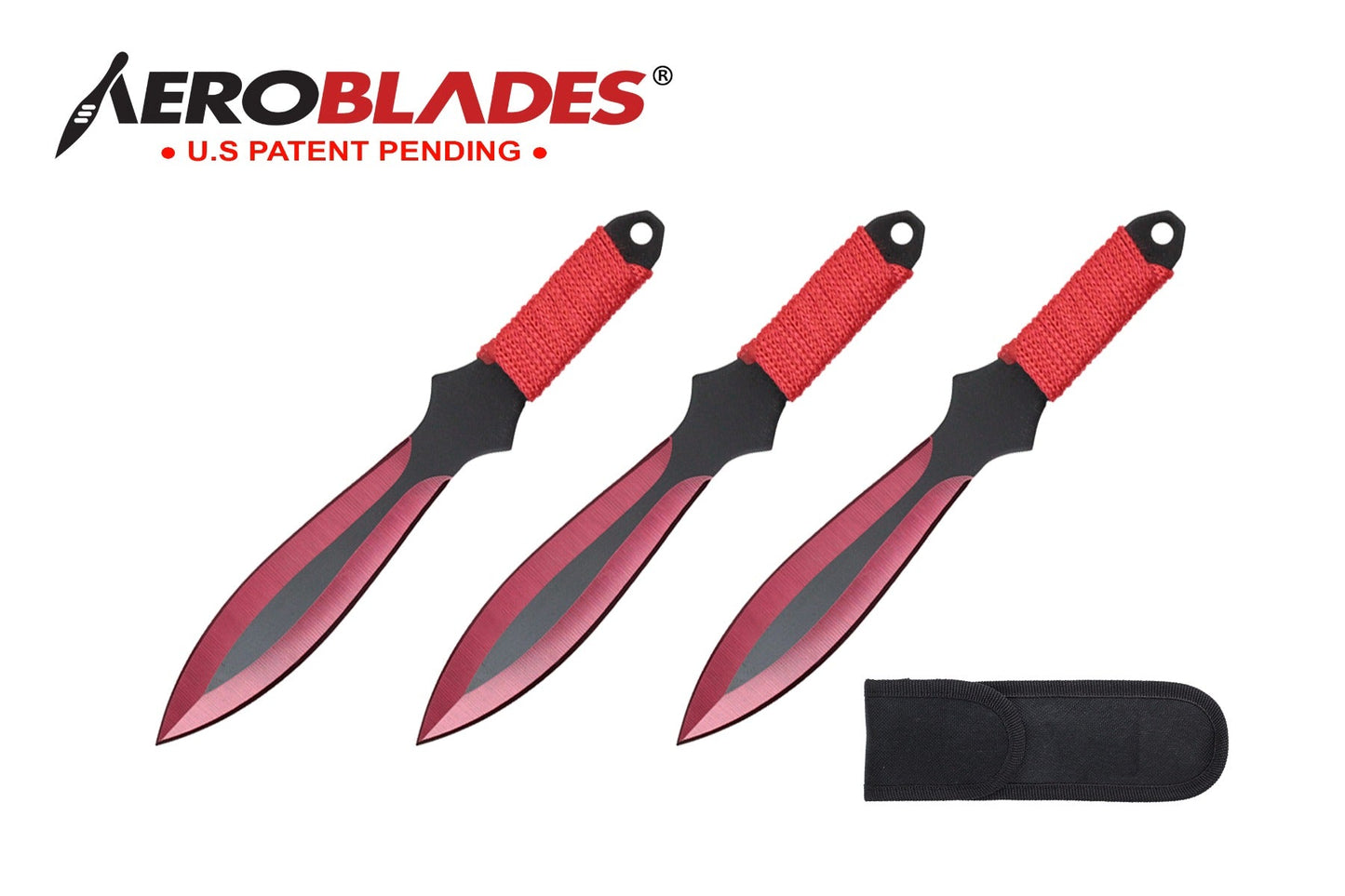 6.75-inch 3pc Set Red Black Blade Thrower
