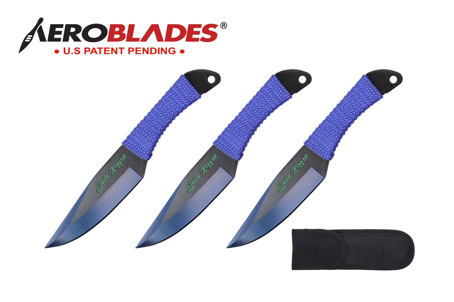 6.75-inch 3pc Set Blue Black Blade Thrower