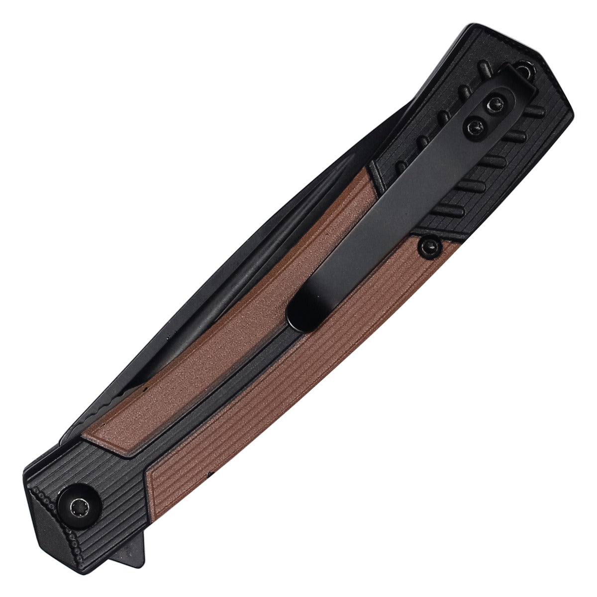 Buckshot - 8" Black & Brown Pocket Knife