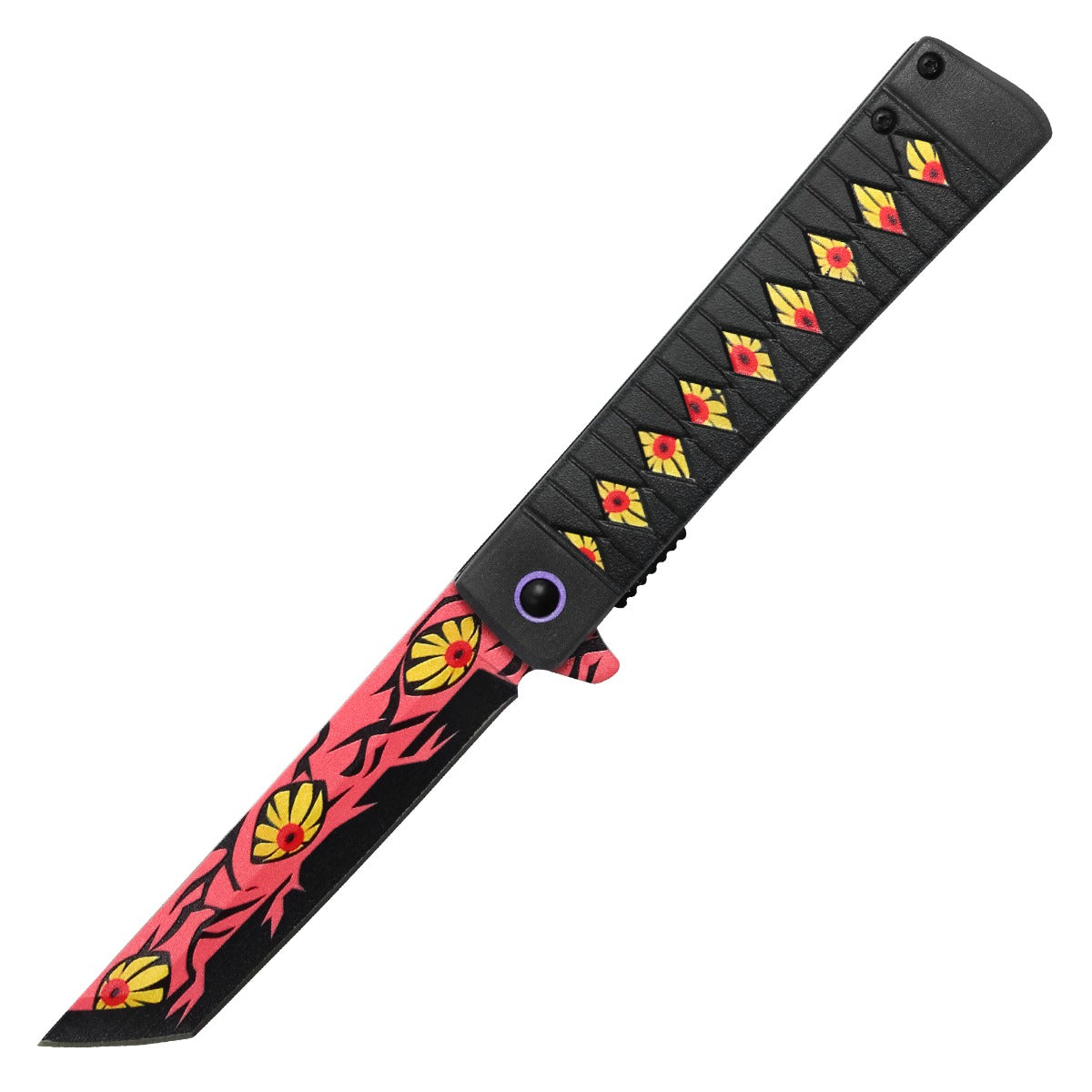 Demon Slayer - 8" Kokushibo's Flesh Katana | Spring Assisted Pocket Knife