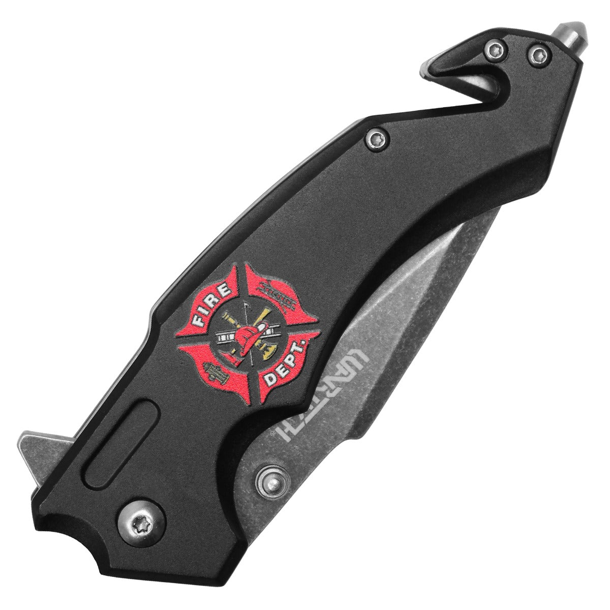 8" Wartech - Stonewashed Fire Pocket Knife
