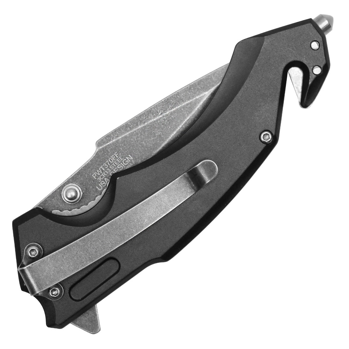 8" Wartech - Stonewashed Fire Pocket Knife