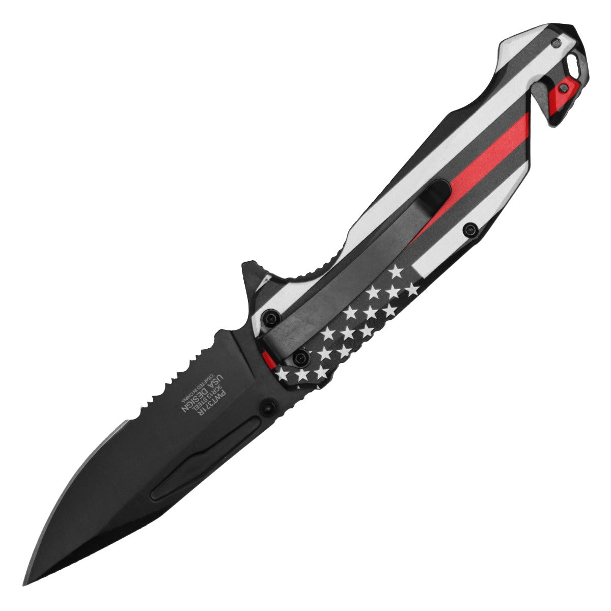 Wartech - 8.25" Thin Red Line | Spring Assisted Pocket Knife