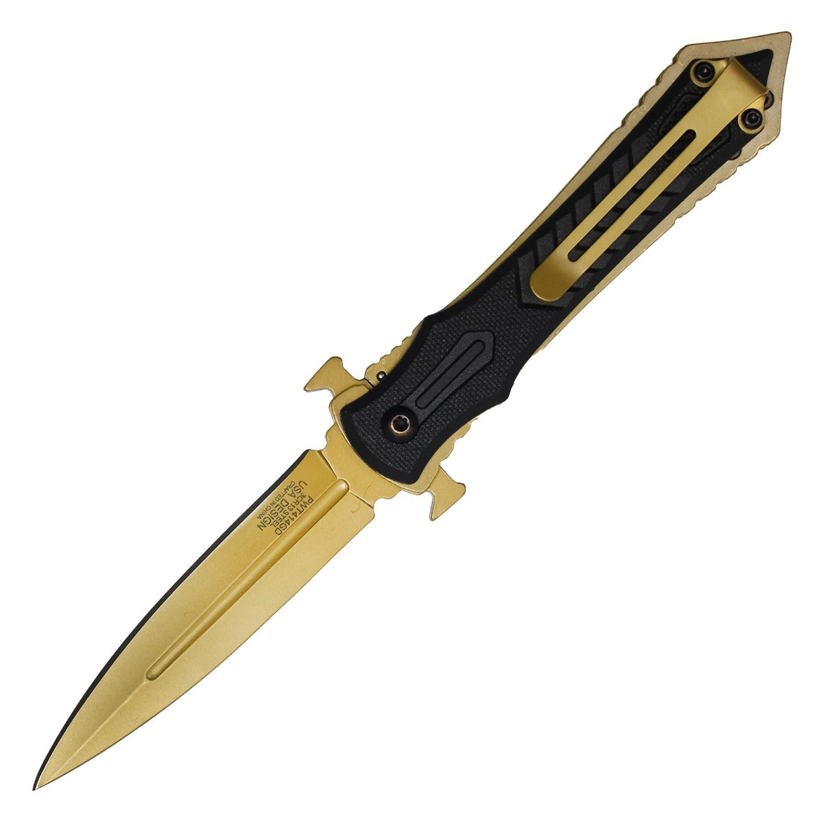 Wartech - 8" Gold | Spring Assisted Pocket Dagger