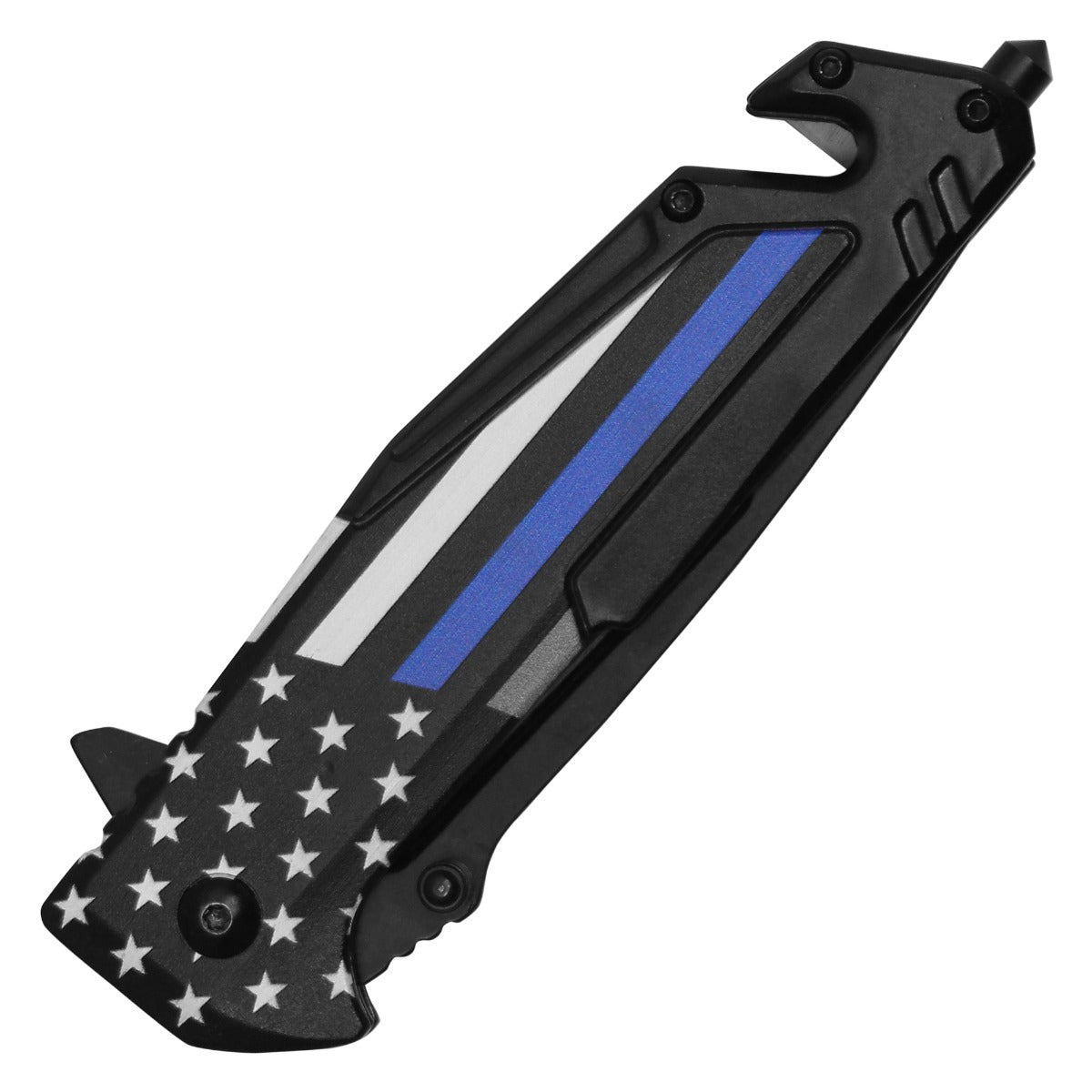 Wartech - 8.5" Thin Blue Line | Spring Assisted Pocket Knife