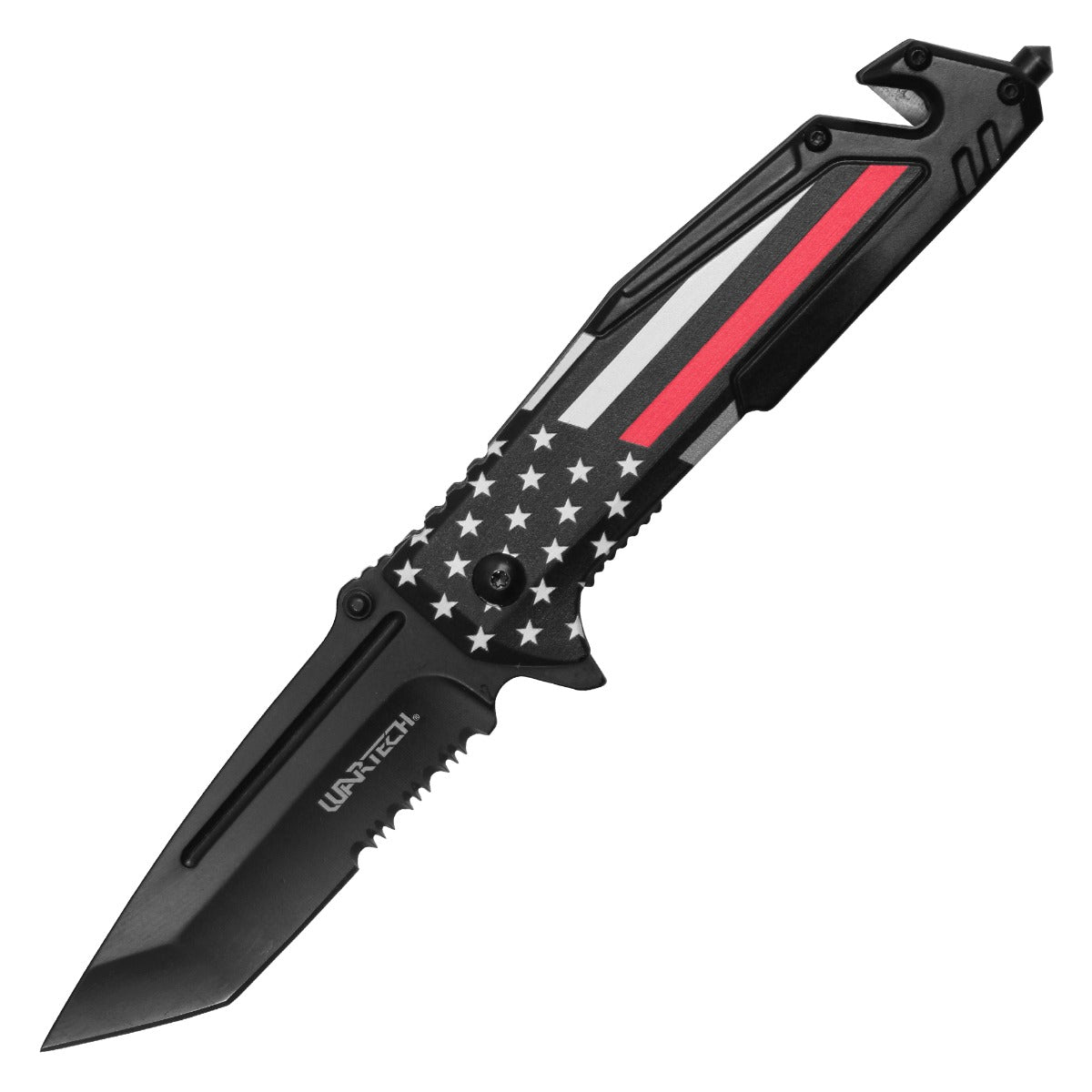 Wartech - 8.5" Thin Red Line | Spring Assisted Pocket Knife