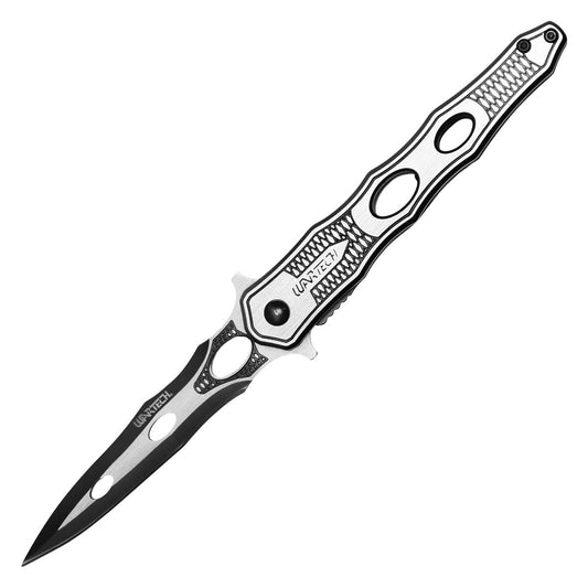 Wartech - 8" Silver | Spring Assisted Pocket Dagger