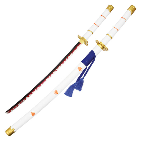 One Piece - Kouzuki Oden's White "Ame No Habakiri" Sword Replica | Collectible Display Steel Katana