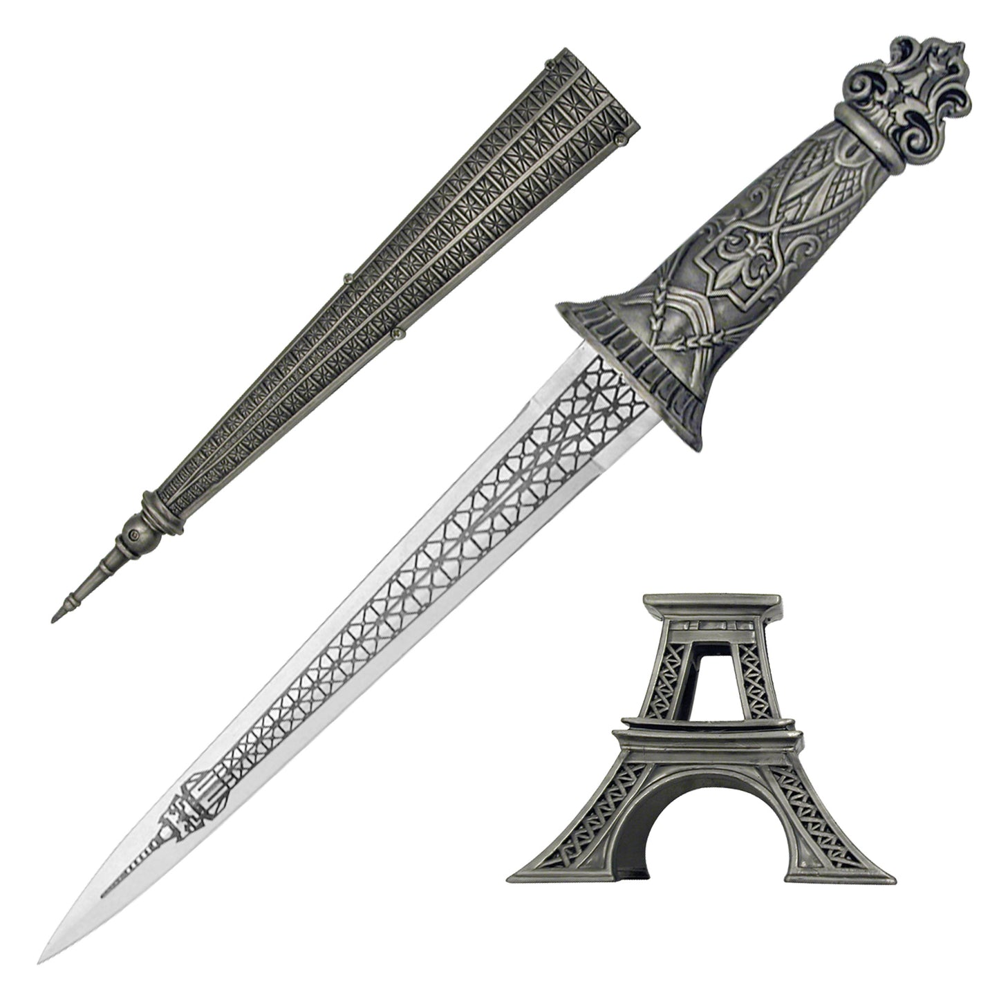 15" Eiffel Tower Dagger | Decorative Fixed Blade Display Knife