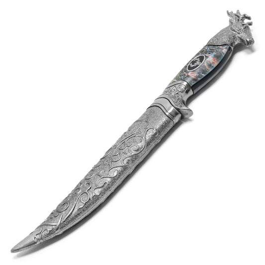 11.5" – Ornate Deer Dagger | Stainless Steel Display Dagger