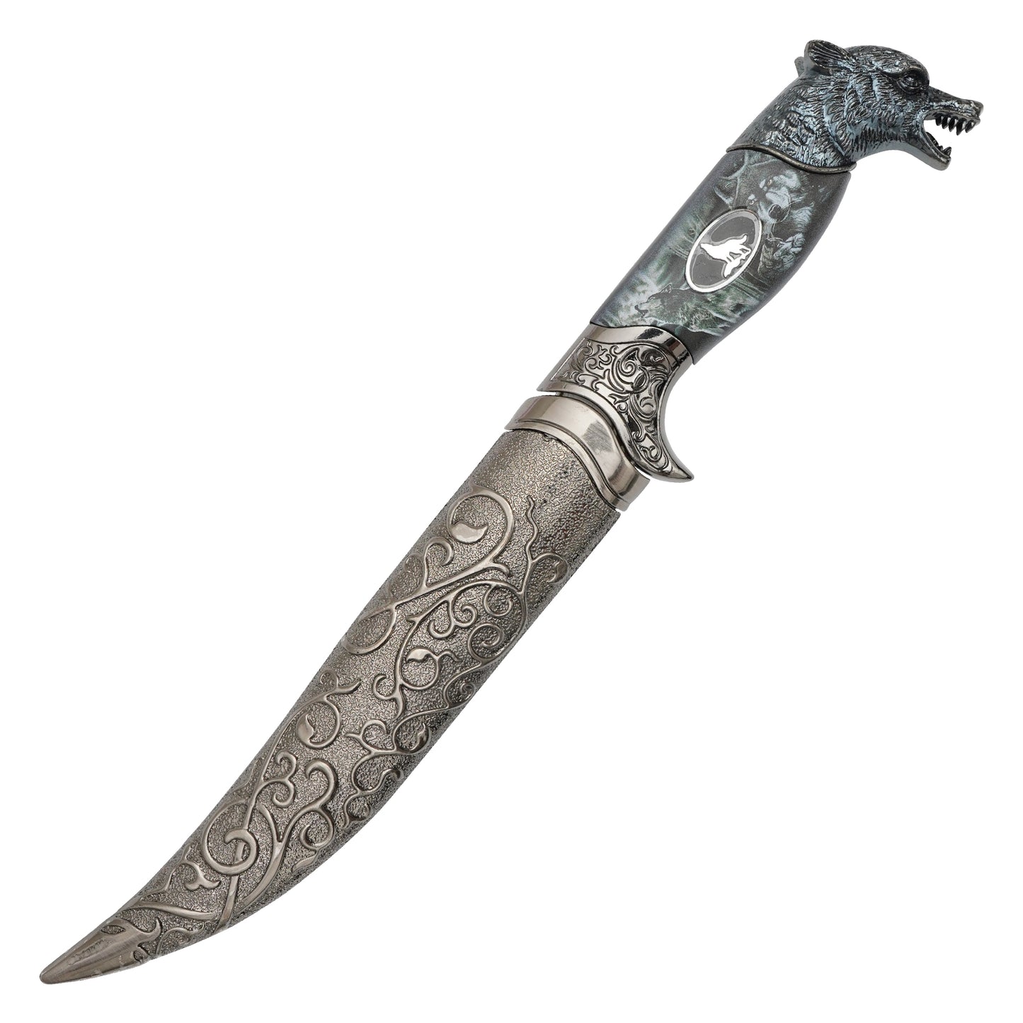 11" – Ornate Wolf Dagger | Stainless Steel Display Dagger