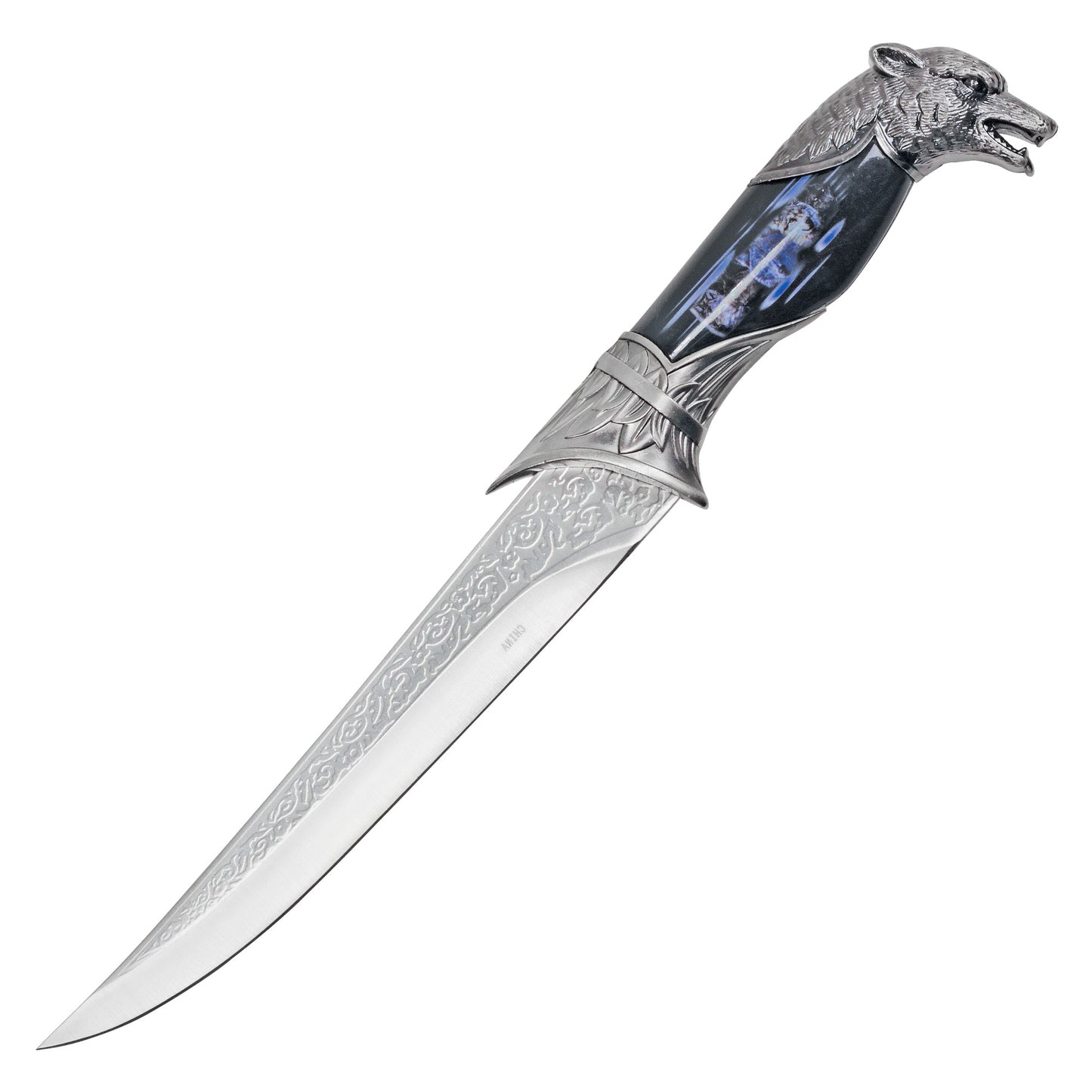 13" Wolf Head Hunting Knife | Fixed Blade Collectible Knife