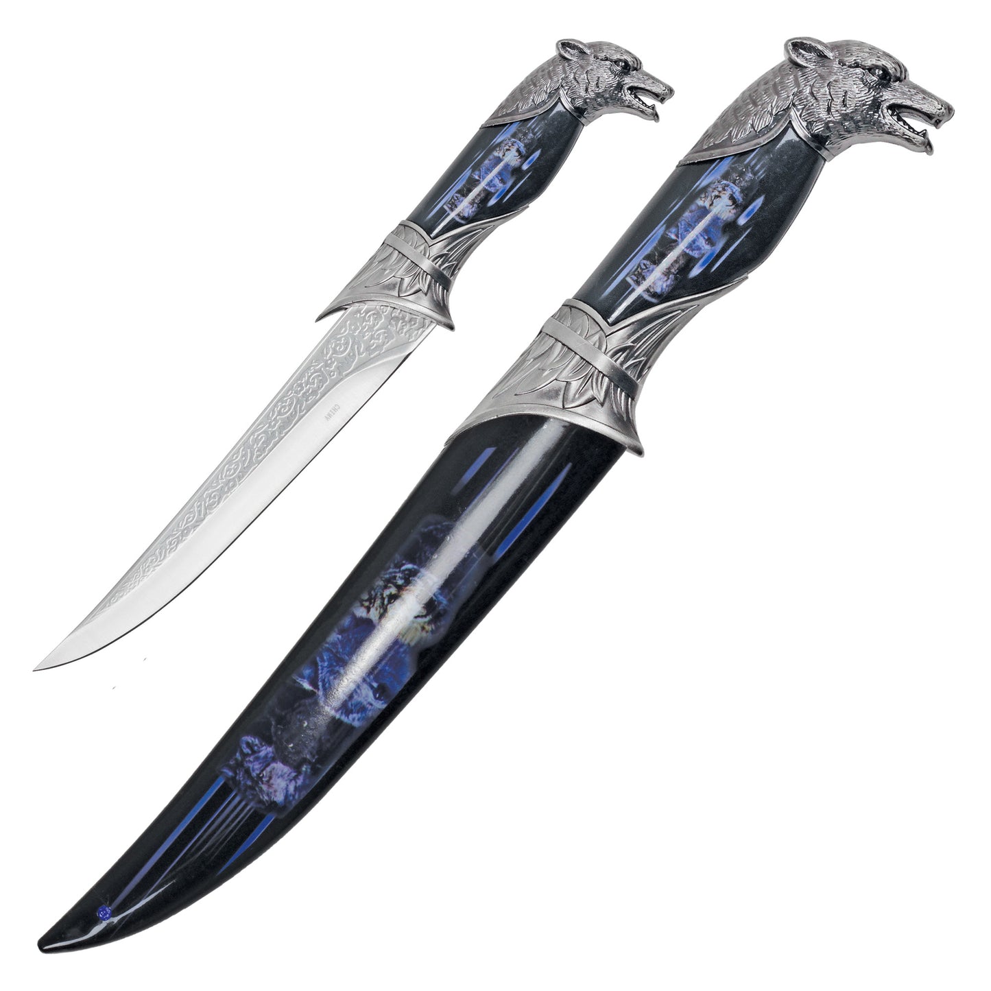13" Wolf Head Hunting Knife | Fixed Blade Collectible Knife